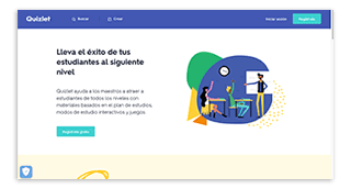Recurso muy completo para crear cuestionarios y tarjetas interactivas. Cuenta con millones de flashcards que han creado otros usuarios y que cualquier docente puede reutilizar como práctica para sus clases. Tiene versión gratuita y versión de pago.