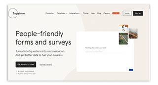Una herramienta cada vez más popular para crear formularios atractivos y dinámicos de una forma rápida y sencilla. Cuenta con una versión gratuita y ofrece plantillas prediseñadas para facilitarte todavía más el trabajo.