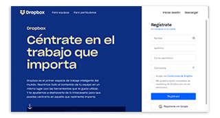 Una alternativa muy popular a Google Drive. Ofrece almacenamiento en la nube de todo tipo de archivos que después se pueden compartir de forma rápida y sencilla. También dispone de funciones de colaboración sobre el contenido y herramientas de productividad.