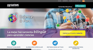 Se presentan como “la mejor herramienta bilingüe para aprender ciencias” y se dirigen a alumnos y alumnas en Educación Primaria. Contiene tanto recursos gratis como recursos premium y combinan actividades online y offline.