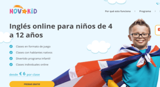 NovaKid es una escuela de lenguas online con un plan de estudios para niños de 4-12 años. Las sesiones son individuales y se llevan a cabo de manera remota.