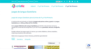 Se trata de un portal educativo muy completo con más de 500 juegos en línea para niños y niñas en Educación Infantil y Educación Primaria, clasificados por cursos y asignaturas, entre ellas la de Lengua Castellana. Además, te interesará saber que todos los juegos son gratuitos.