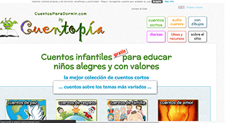 Esta página ofrece cuentos infantiles gratuitos y en castellano para incentivar la lectura en edades tempranas y educar con valores. Eso sí, la web está plagada de anuncios.