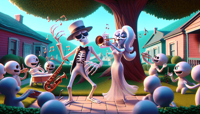 Skeleton Jazz in Sad City's Suburbs